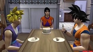 Stepmom Milk Catches Stepson Gohan Jerking Off - Big Tits Wife Fucks in Front of Hubby