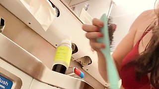 Blonde tight pussy babe solo toy fun in glamour masturbation