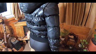 Milfycalla- a Lot of Cum on My Black Down Jacket and Black Leather Leggings 216