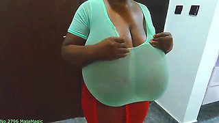 Black bbw huge natural boobs smutty porn scene