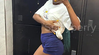 Showing off My Ass in a Public Toilet.