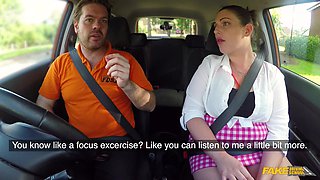 Fat slutty chick gets fucked really intensively by her driving instructor in his car