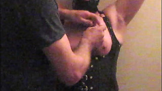 Tied to Wall and Fucked by Fuck Machine with Added Facefuck Scene