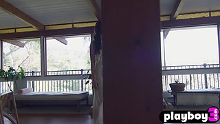 Beautiful mom shows perfect plump