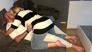 Hot Foreplay Quickie Blowjob Masturbation Satisfyer Wet Pussy Hard Cock Orgasm Cumshot Couple Couch Amateur