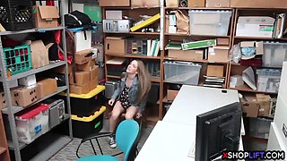 Fake pregnant teen busted and fucked by a security guy