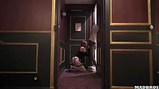 French Redhead with Big Ass Gets Rough Hardcore Fuck and Creampie After Party