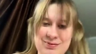 Cute blonde with big boobs solo