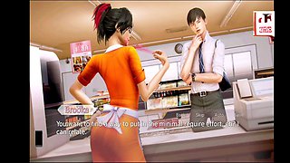 Waifu Academy adventure featuring a hot blonde teacher with big natural tits and a storyline