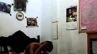 Indonesian Babe Orgasms on Fucking Machine