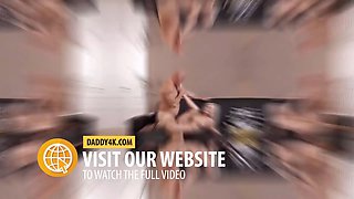 Daddy4k. mature daddy commences morning by seducing son's blond girlfriend