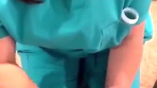 Horny sperm bank nurse in Texas does anything to get the sample even fucks and the end