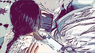 Steamy animated desire with Bella Blossom313 riding her big natural tits