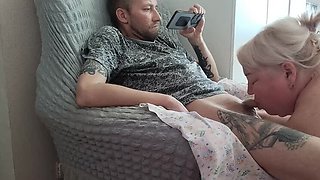 Hot Russian MILF Friend Gives Me a Deep Throat Blowjob and Handjob Cumshot