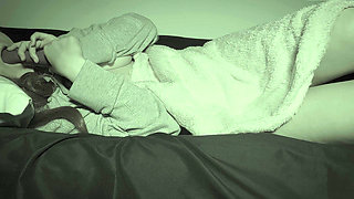 They almost catch me masturbating on my friend's couch.  Recorded with night vision camera.