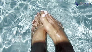 Ukrainian Goddess's Sexy Feet by the Pool