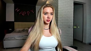 Curly Blonde Teen Records Solo Dildo Masturbation More at