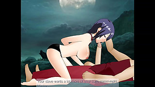 Touka Sloppy Passionate Deepthroat for Big Cock Under a Full Moon