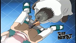 Tied up nurse gets mouthfucked and masturbated in ardent hentai