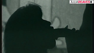 Hot milf sucks cum off dick after a hard fuck on the bed