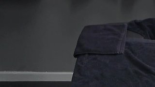 Black MILF Waiting the Masseur for Boobs Massage Big Natural Tits Worship