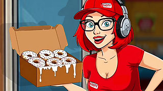 Cream Donuts. Adult Cartoon