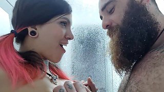 Fucking Ass and Cum on Face Qween in the Shower