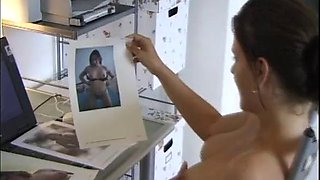 Solo masturbation in front of the computer