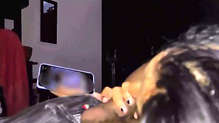 Sucking Cock While Using the Cell Phone. He Fucks My Ass and Leaves It Dripping Cum