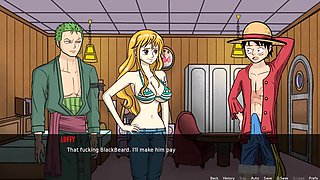 Nami from One Piece gets animated in a wild hentai scene