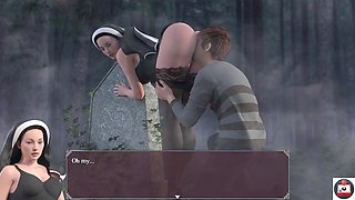 Busty animated blonde in a lust-filled porn game adventure