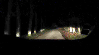 At Night on the Bus in the Parking