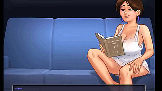 Summertime saga: horny MILF got caught masturbating on the sofa ep 152