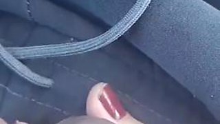 Me. I take my girlfriends for a walk and in the car she fucked her on the road