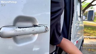 Granny in glasses picked up for deep anal in my van