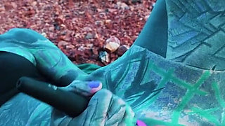 I Masturbate Outside My Anal Hole with Dildo Until I Need to Pee