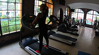 Curvy Asian amateur GF workout and fuck