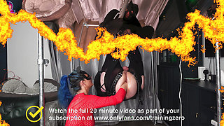 Training Zero Cums Without Permission! Femdom Ruined Orgasm Anal Fisting in Suspension Bondage Ballbusting Cumshot Real Homemade