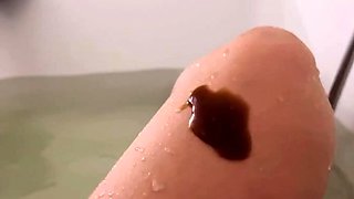 Busty curly brunette with big boobs fucks on couch