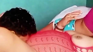 Stepson Gives Me a Good Pussy Suck While His Girlfriend Sucks My Tits
