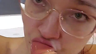 POV Blowjob Sucking Licking Gagging Dildo in Hottub