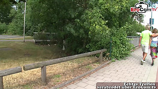 German housewife approached and fucked on the street