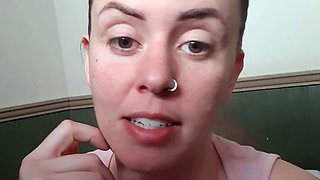 Amateur Babe in Glasses jerks cock for facial