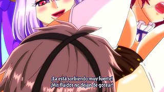 Horny anime girls exciting sex scene