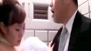 Japanese Bride fuck by in law on wedding day