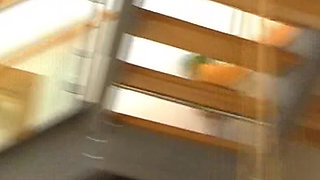 Beautiful smiled blonde German doll rides dick like a pro