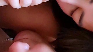 Amateur blowjob with monster cumshot