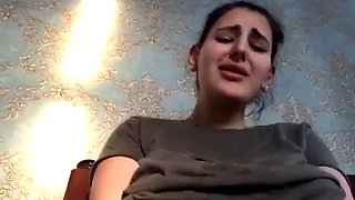 Turkish Monica masturbates while her big tits wobble.