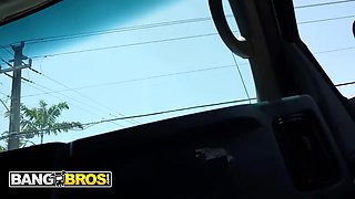 Bangbros - vanessa marie shows her wet breasts and rails ethan seeks’ cock on the screw bus