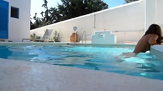 Melena Maria Squirting Hard in Pool - Wet Solo Pussy Fun